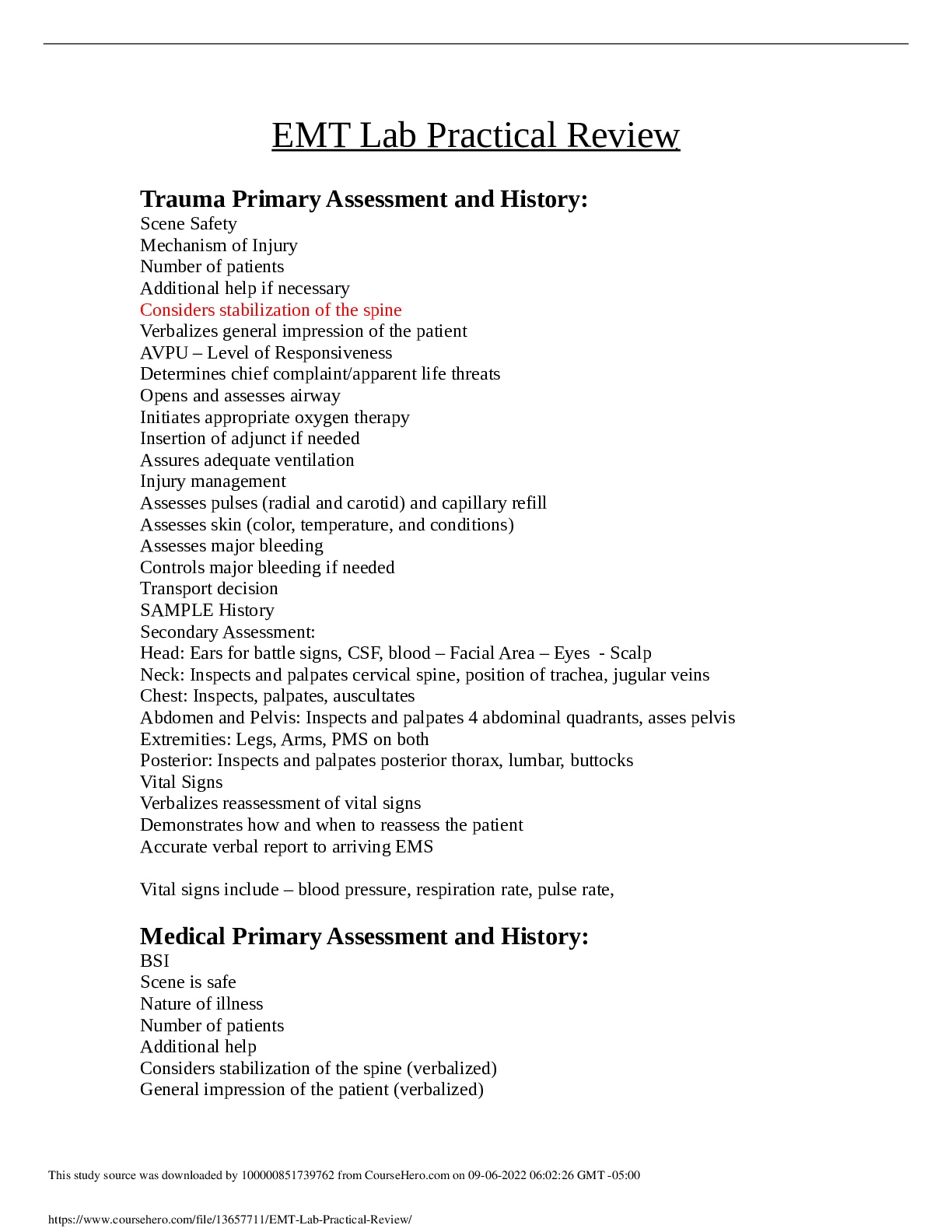 Preview image for EMT Lab Practical Review 2022